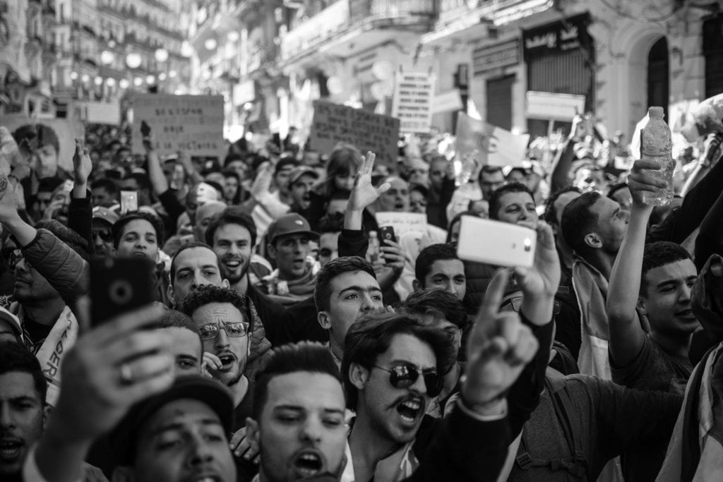 Crowd of protestors