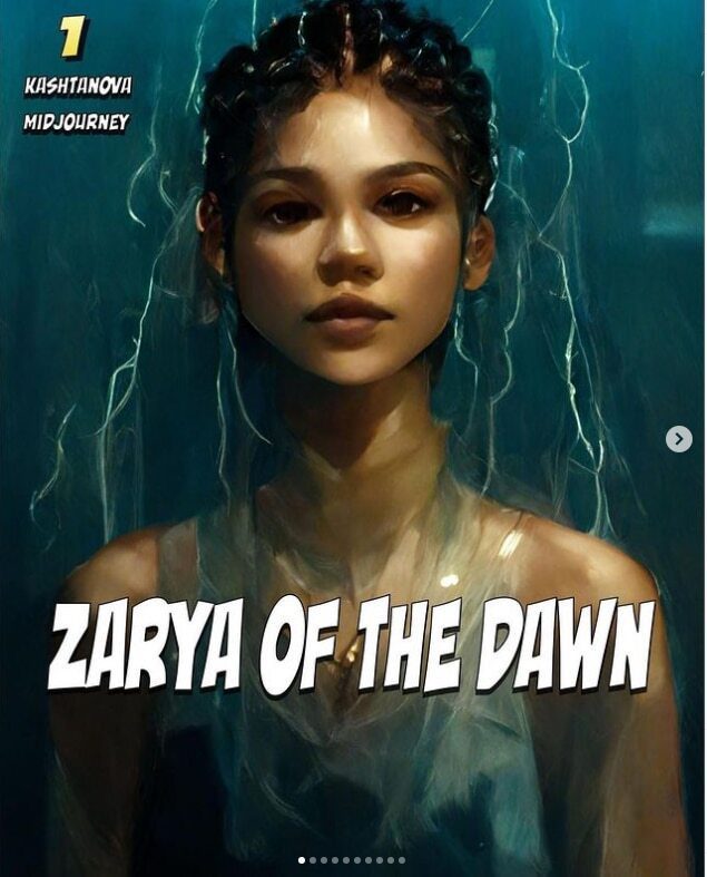 Cover of Zarya of the Dawn a comic of AI generated art.